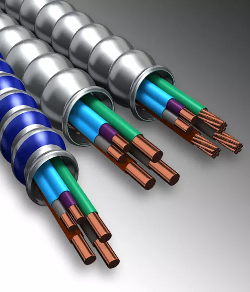 AFC 18BEB42T501 16-2(1TPJ/12-2 Solid (Purple, Gray-Brown, Gray, Green) Blue Jacket, MC Tuff Luminary Cable, 250ft Coil
