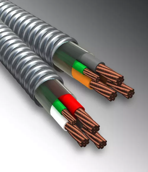 AFC 2107-42-02 MC Cable 10/2 Solid (Orange,Gray) with Ground Aluminum Armored Cable, 277/480V, 250ft Coil