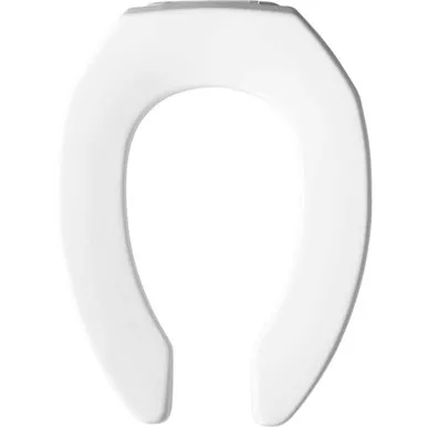 Bemis 2155CT Elongated Open Front Less Cover Commercial Plastic Toilet Seat with STA-TITE Commercial Fastening System Check Hinge and DuraGuard