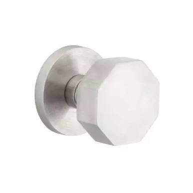 Emtek Cast Stainless Steel Knobsets- Octagon Knob, Dummy (Pair)