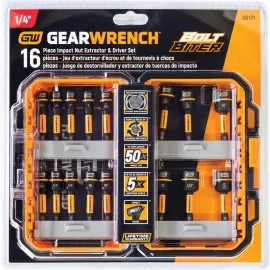 GearWrench 86171 Nut Extractor and Driver Set, 16-piece, ¼" to ½" (7 to 13 mm)