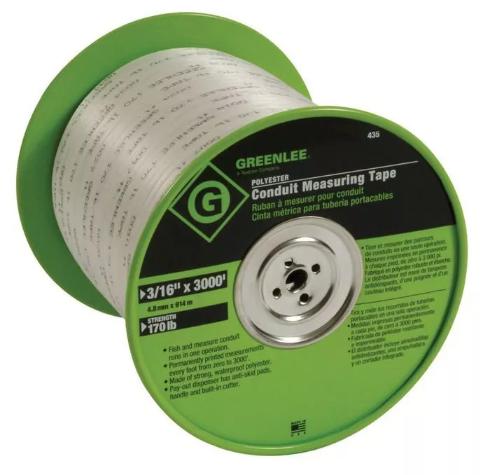 Greenlee 435 3/16" x 3000ft Polyester Conduit Bender Measuring Tape