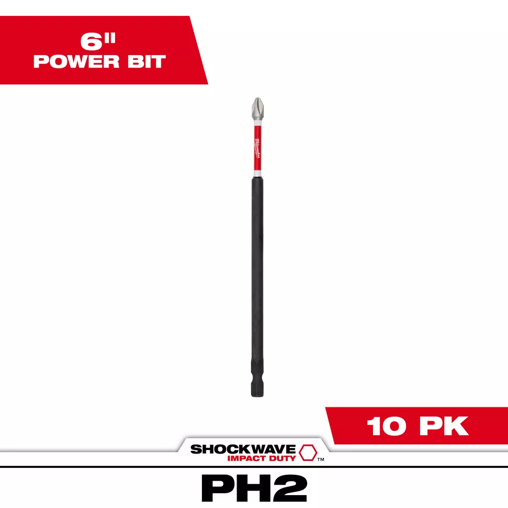 Milwaukee 48-32-4807 SHOCKWAVE™ 6" Impact Phillips #2 Power Bit